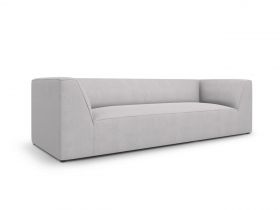 Canapea 3 locuri, Ruby, Micadoni Home, BL, 232x93x69 cm, poliester, gri deschis