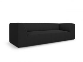 Canapea 3 locuri, Ruby, Micadoni Home, BL, 232x93x69 cm, poliester, negru