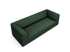 Canapea 3 locuri, Ruby, Micadoni Home, BL, 232x93x69 cm, poliester, verde