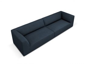 Canapea 4 locuri, Ruby, Micadoni Home, BL, 302x93x69 cm, poliester, albastru navy