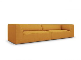 Canapea 4 locuri, Ruby, Micadoni Home, BL, 302x93x69 cm, poliester, galben