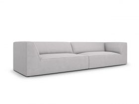 Canapea 4 locuri, Ruby, Micadoni Home, BL, 302x93x69 cm, poliester, gri deschis