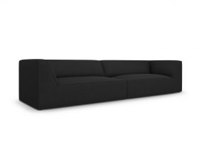 Canapea 4 locuri, Ruby, Micadoni Home, BL, 302x93x69 cm, poliester, negru