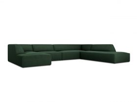 Coltar panoramic dreapta 7 locuri, Ruby, Micadoni Home, BL, 366x273x69 cm, poliester, verde