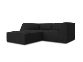 Coltar stanga 3 locuri, Ruby, Micadoni Home, BL, 186x180x69 cm, poliester, negru