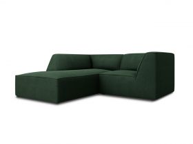 Coltar stanga 3 locuri, Ruby, Micadoni Home, BL, 186x180x69 cm, poliester, verde