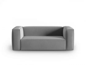 Canapea 2 locuri, Mackay, Cosmopolitan Design, 150x94x73 cm, catifea, gri deschis