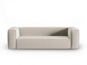 Canapea 4 locuri, Mackay, Cosmopolitan Design, 230x94x73 cm, catifea, bej deschis