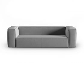 Canapea 4 locuri, Mackay, Cosmopolitan Design, 230x94x73 cm, catifea, gri deschis