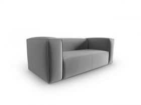 Canapea 2 locuri, Mackay, Cosmopolitan Design, 150x94x73 cm, catifea, gri deschis