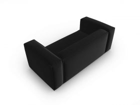 Canapea 2 locuri, Mackay, Cosmopolitan Design, 150x94x73 cm, catifea, negru