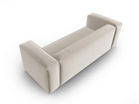 Canapea 4 locuri, Mackay, Cosmopolitan Design, 230x94x73 cm, catifea, bej deschis