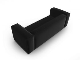 Canapea 4 locuri, Mackay, Cosmopolitan Design, 230x94x73 cm, catifea, negru