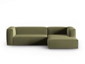 Coltar dreapta 4 locuri, Mackay, Cosmopolitan Design, 282x166x73 cm, catifea, verde deschis