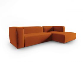 Coltar dreapta 4 locuri, Mackay, Cosmopolitan Design, 282x166x73 cm, catifea, teracota