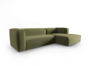 Coltar dreapta 4 locuri, Mackay, Cosmopolitan Design, 282x166x73 cm, catifea, verde deschis