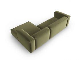 Coltar dreapta 4 locuri, Mackay, Cosmopolitan Design, 282x166x73 cm, catifea, verde deschis