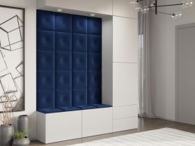 Panou decorativ tapitat - patrat cu buton Roz