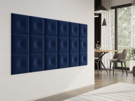Panou decorativ tapitat - patrat cu buton Roz