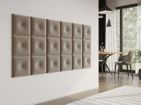 Panou decorativ tapitat - patrat cu buton Roz