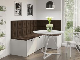 Panou decorativ tapitat - patrat cu buton Bej / Cappuccino