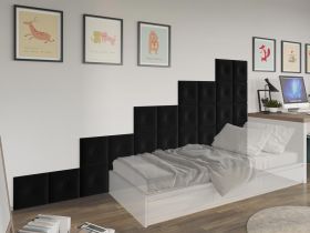Panou decorativ tapitat - patrat cu buton Roz