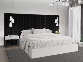 Panou decorativ tapitat - patrat cu buton Roz