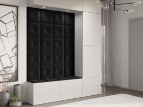 Panou decorativ tapitat - patrat cu buton Roz