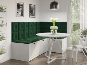 Panou decorativ tapitat - patrat cu buton Bej / Cappuccino