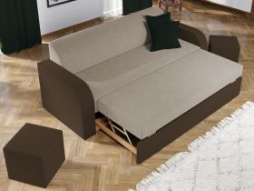 Set Canapea si Fotolii Mini Crem / Maro