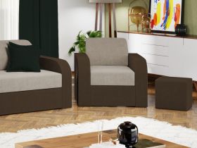 Set Canapea si Fotolii Mini Crem / Maro