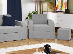 Set Canapea si Fotolii Mini Gri Deschis