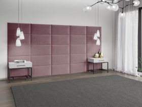 Panou decorativ tapitat - dreptunghi Roz