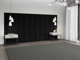 Panou decorativ tapitat - patrat Negru