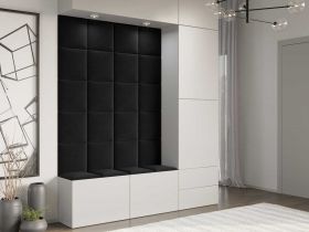 Panou decorativ tapitat - patrat Negru
