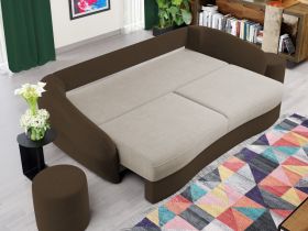 Canapea Velur Crem / Maro