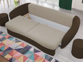 Canapea Velur Crem / Maro
