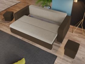 Set Canapea si Fotolii Ivy Crem / Maro