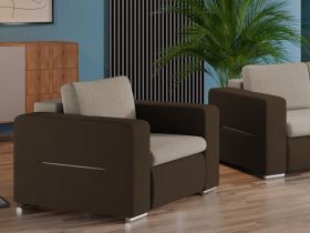 Set Canapea si Fotolii Ivy Crem / Maro