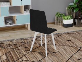 Set Masa Extensibila Rosa + 4 Scaune Karma Tapitate Negru