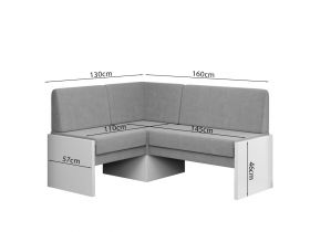 Set Coltar de Bucatarie Smart Rino 6/Pal Alb + Masa + 2 Scaune