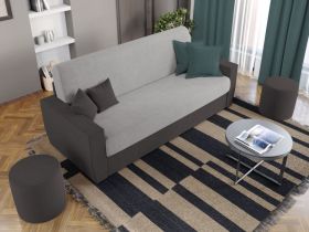 Pachet Mobila Canapea Corsica Gri / Gri Antracit + Masa Grand Alba + 4 Scaune Grand Gri Inchis