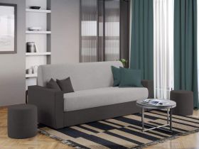 Pachet Mobila Canapea Corsica Gri / Gri Antracit + Masa Grand Alba + 4 Scaune Grand Gri Inchis