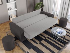 Pachet Mobila Canapea Corsica Gri / Gri Antracit + Masa Grand Alba + 4 Scaune Grand Gri Inchis