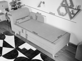 Divan / Pat o persoana tapitat Maro Round Fix