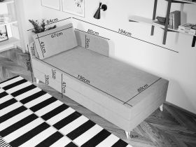 Divan / Pat o persoana tapitat Gri Deschis Soft Fix