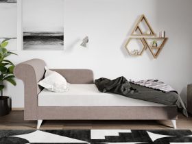 Divan / Pat o persoana tapitat Crem Round Fix