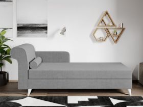 Divan / Pat o persoana tapitat Gri Deschis Round Fix