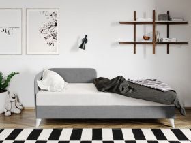 Divan / Pat o persoana tapitat Gri Deschis Soft Fix