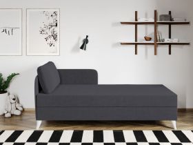 Divan / Pat o persoana tapitat Gri Inchis Soft Fix